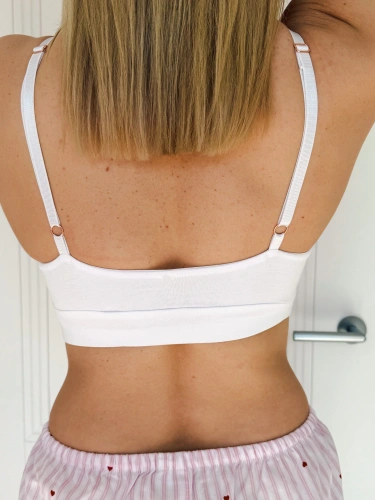 Reggiseno impermeabile per allattamento Mombri Mileo in cotone Dropless bianco latte