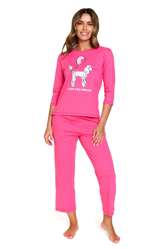 Pigiama donna Doctor Nap 7356 - completo in cotone con gamba a ¾ - peonia