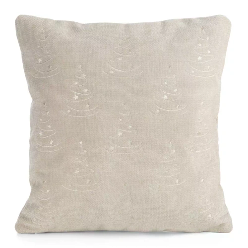 CHP308 Federa natalizia Eurofirany 45x45 con paillettes 3D stelle beige