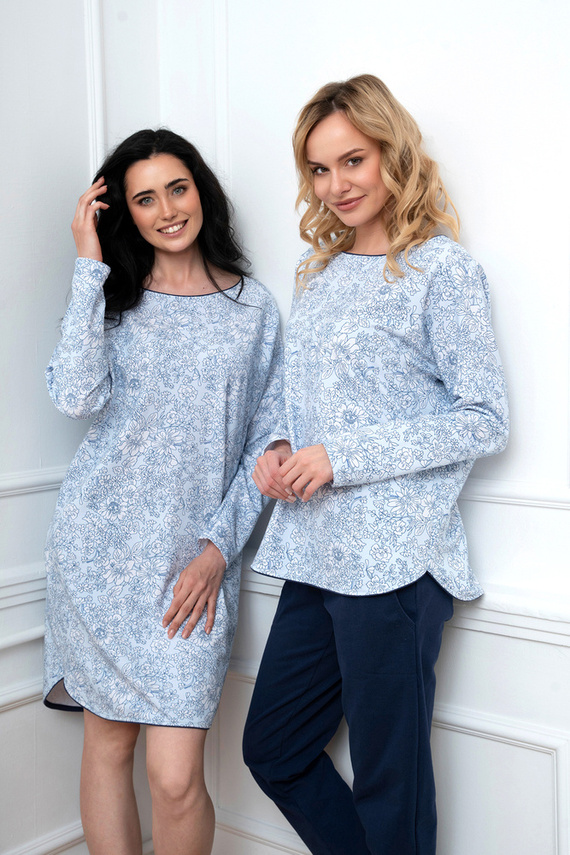 Camicia da notte Gracjela Moda italiana - stampa blu