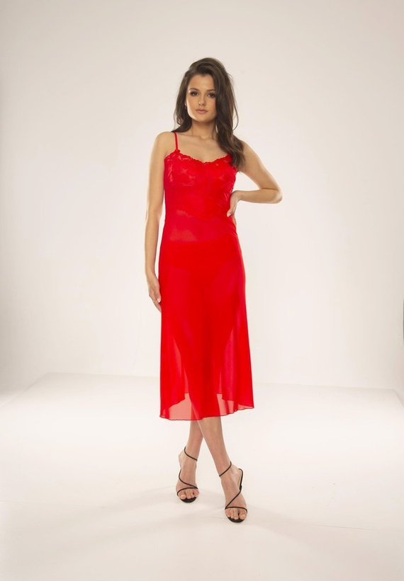 469 Camicia da notte senza spalline Alison Forex - rosso