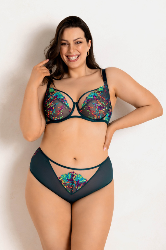 19233 Illusion Soft Mediolano - reggiseno morbido con ricami colorati, rete trasparente
