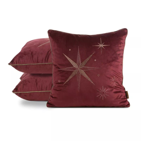 Chp 259 Federa natalizia Eurofirany - velluto bordeaux con stella champagne