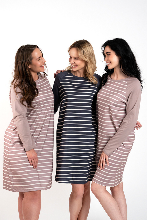 Camicia da notte Oda Moda Italiana - stampa cappuccino