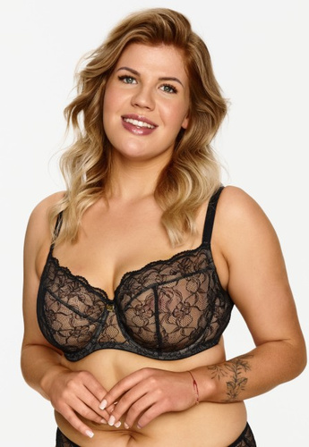 2607 Reggiseno Lupoline nero in morbido pizzo per un seno più pieno