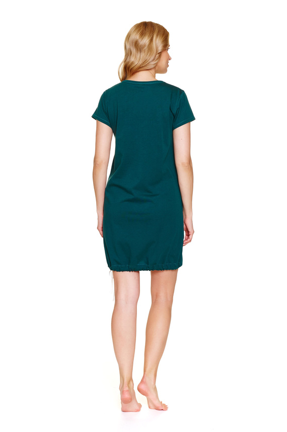 9504 Doctor Nap - Camicia da notte in cotone per la gravidanza e l'allattamento - comfort e comodità per la futura mamma - smeraldo