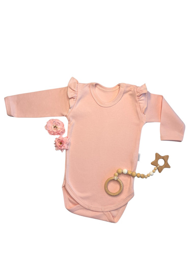 Body Mamatti rosa a manica lunga per bambina BD15027 - 100% cotone, comodo e carino