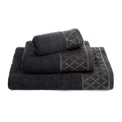 Set asciugamani Eurofirany 3 pezzi morbidi assorbenti eleganti Layla black