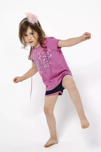 Ontega Pigiama bambina Moda italiana - amaranto/blu scuro