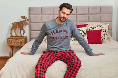 7344 Pigiama da uomo grigio scuro Doctor Nap - 100% cotone