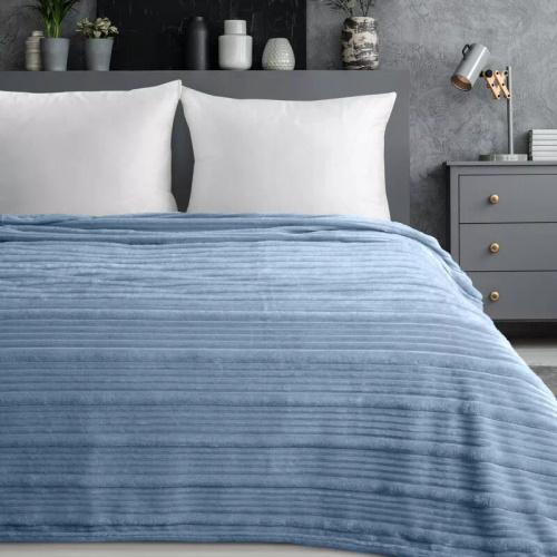 Coperta copriletto Nina 220x200 flanella 3D morbida Eurofirany 300 GSM blu