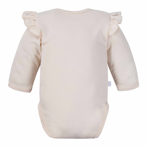 Fluffy Tails busta per il corpo del bambino Eevi - ecrù, manica lunga, balze