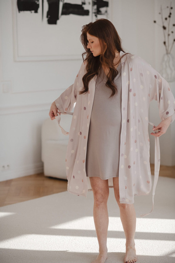 Polka Dots szlafrok bambusowy ciążowy Milk&Love 