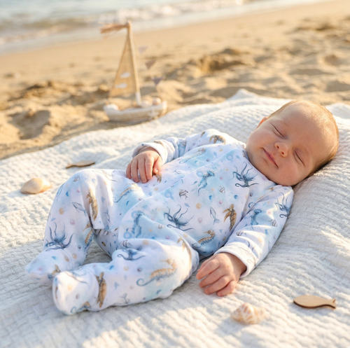 ABN-5450 Pigiama per bambino Sea Of Joy Nini - cotone organico, chiusura con bottoni a pressione