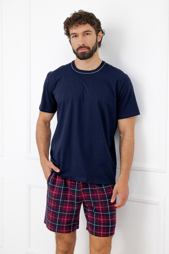 Italian Fashion Brajan pigiama uomo Mega Soft cotone pantaloncini a quadri