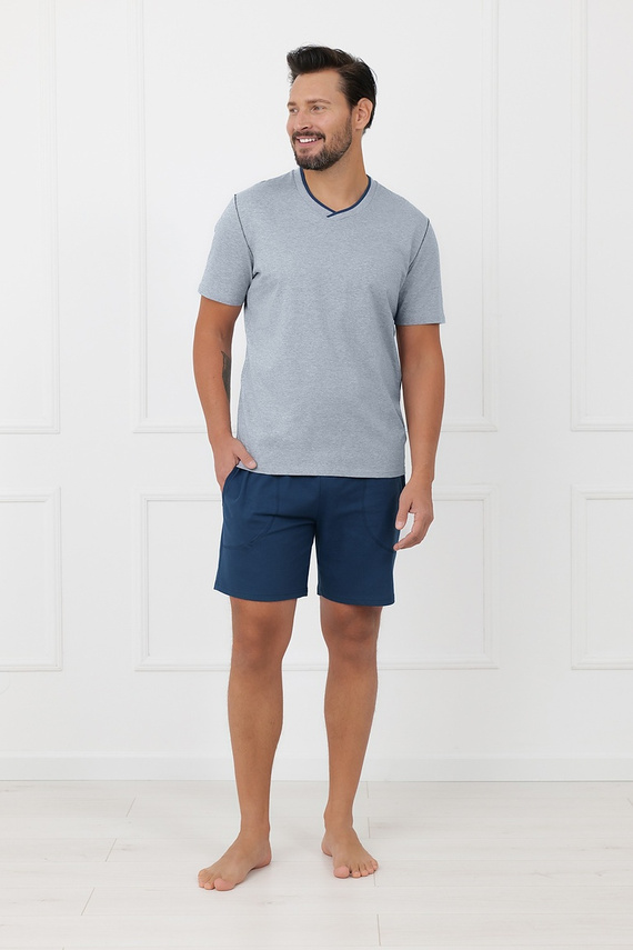 Pigiama uomo Devon Italian Fashion cotone manica corta melange