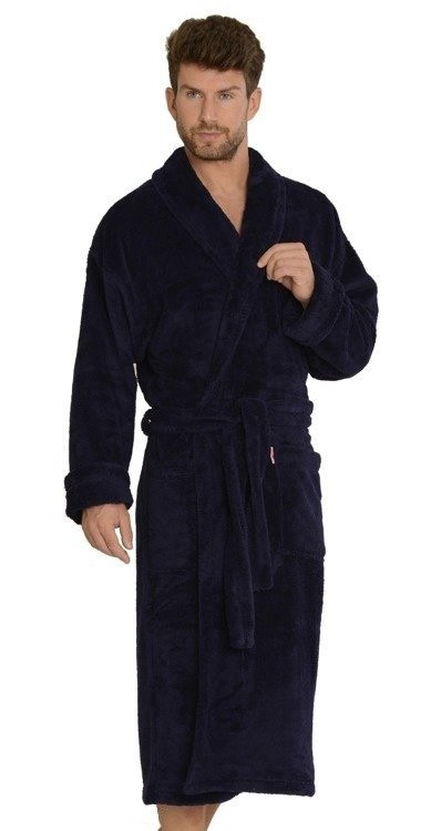 811 De Lafense vestaglia in felpa da uomo - blu navy