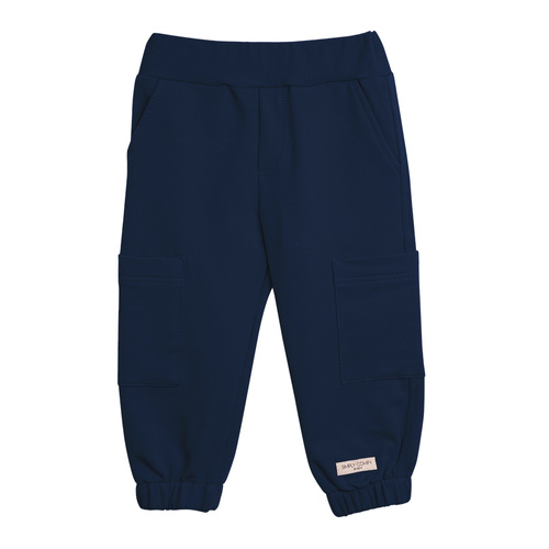 Simply Comfy Pantaloni della tuta per bambini Eevi blu navy - 100% cotone, con tasche