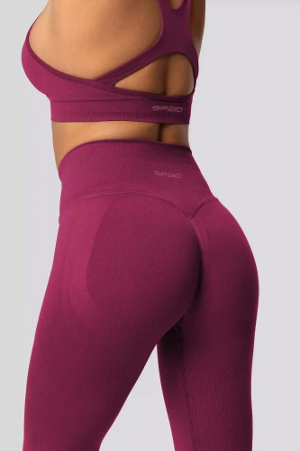 Leggings push-up Spaio PRO vita alta modellanti coprenti red wine