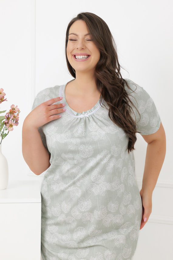 Camicia da notte Eleni Italian Fashion 100% cotone, manica corta