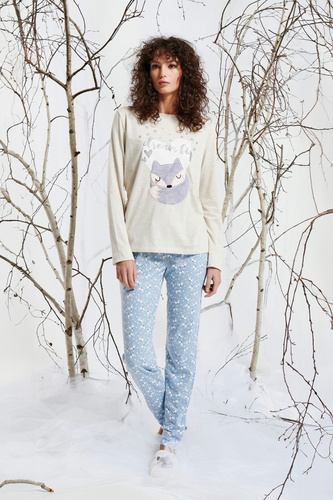 Zerda Sorbetto - pigiama donna in cotone con applicazioni 3D