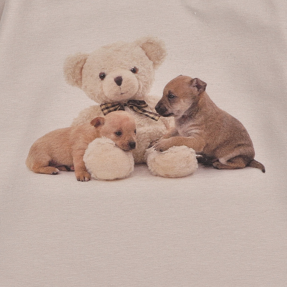 KAR-3005 Camicetta a maniche lunghe da bambina Lagarto Verde beige - elegante, cotone, produzione polacca