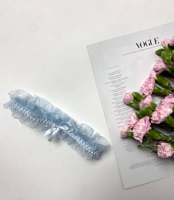 221 De Lafense giarrettiera in chiffon - azzurro