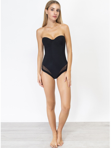 1852 Body bardot donna Everybody in microfibra, coppe imbottite, senza cuciture Sielei nero