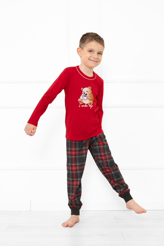 Pigiama Rusoli bambino Moda Italiana rosso - cotone, lungo, fantasia natalizia