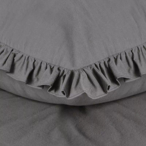 Biancheria da letto in cotone con balza Eurofirany 100% cotone con cerniera colore acciaio