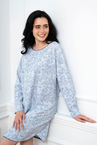 Camicia da notte Gracjela Moda italiana - stampa blu