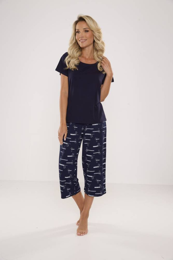 661 Pigiama da donna Cat Love Forex - blu navy