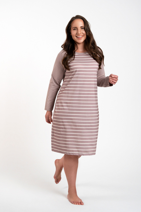 Camicia da notte Oda Moda Italiana - stampa cappuccino