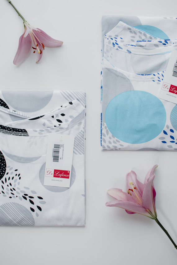 860 Camicia da notte Amelia De Lafense - manica corta, morbida viscosa - grigio