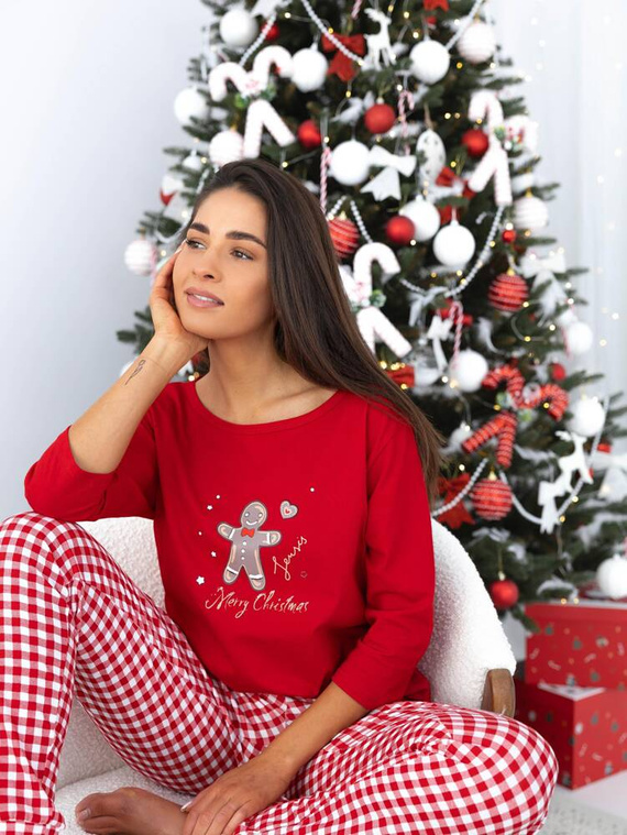 Pigiama da donna Sensis Christmas Cookie - rosso