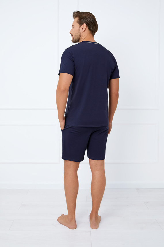 Port Pigiama da uomo a maniche corte, pantaloncini Moda italiana - blu navy