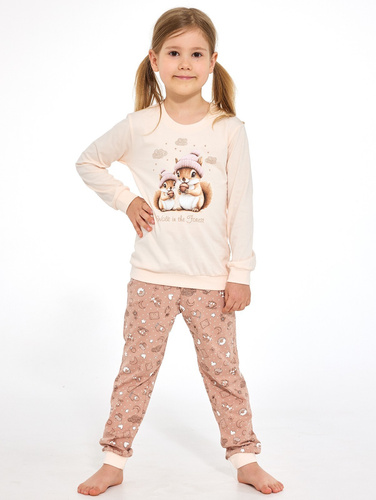 Pigiama lunga da ragazza Cornette Snack 594/200, 592/200 con scoiattoli