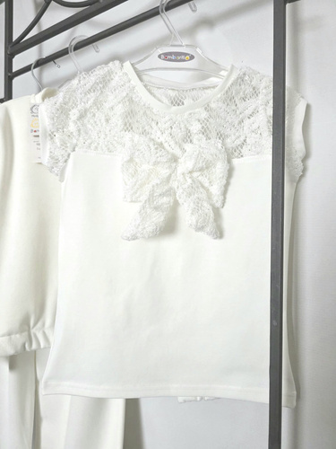 Blusa bambina Eliza Bambarillo pizzo fiocco elegante