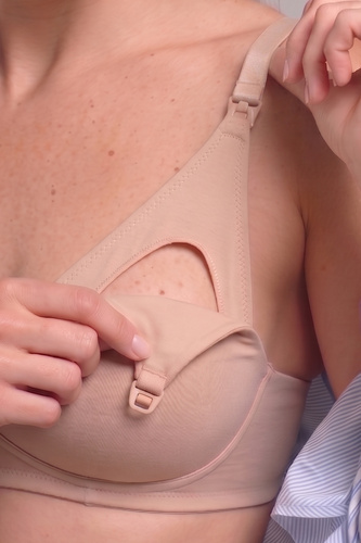Spiman 415 Nudo Reggiseno Allattamento Imbottito Cotone con Clips