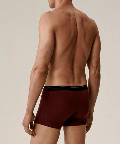 Boxer da uomo 3MH-011/25 in cotone viola-nero-khaki, confezione da 3 pezzi, taglio comodo