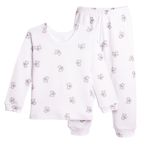 223036 Pigiama bambini Figo Nicol 100% cotone bianca con polsini