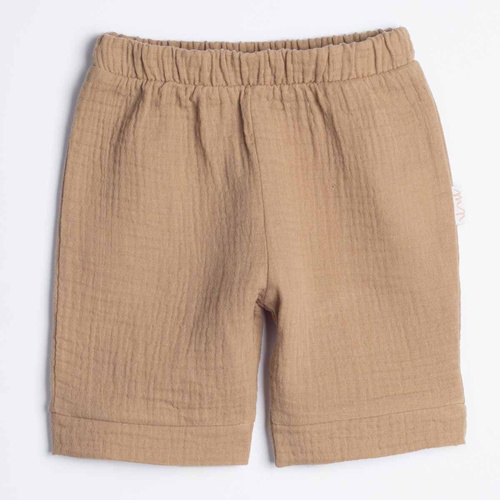 Szorty chłopięce Nicol 224371 in mussola 100% cotone estivi - color caramello