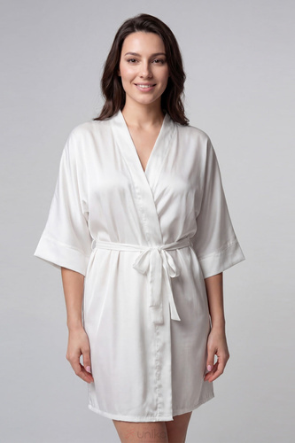 Unikat Beja vestaglia satin ecru leggera elegante comoda quotidiana