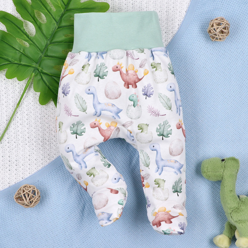 ABN-5572 Mezzi calzini per bambino Dino Explorer Stampa Nini | cotone organico, taglio comodo