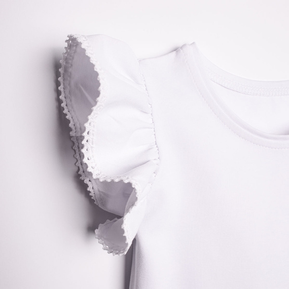 Blusa 220138 Nicol bianca cotone con pizzo elegante bambina