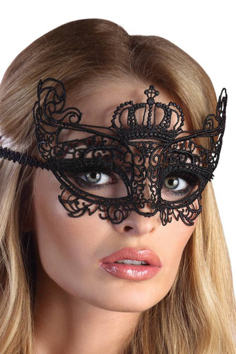 Maschera Nero Modello 7 LC 13007 LivCo Corsetti Moda maschera guipure