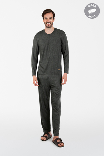 Akord Pigiama uomo maniche lunghe, pantaloni lunghi Moda italiana - c.melange
