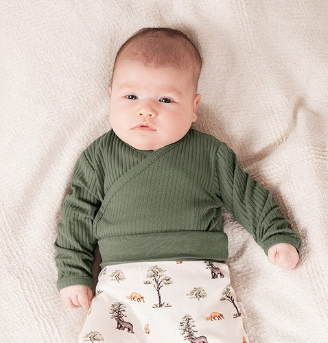218096 Body da bambino dell'Orso Yogi Nicol - cotone, manica lunga, a costine