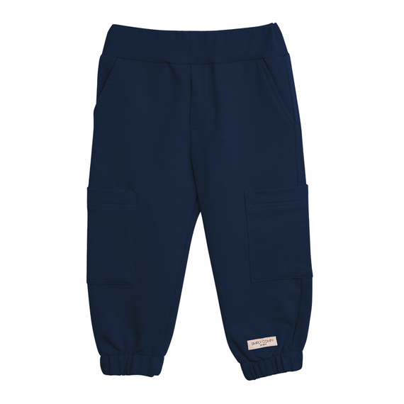 Simply Comfy Pantaloni della tuta per bambini Eevi blu navy - 100% cotone, con tasche