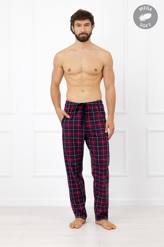 Italian Fashion Brajan pantaloni uomo Mega Soft in cotone a quadri